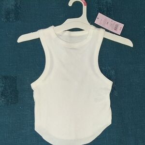 White Sleeveless Baby Onesie